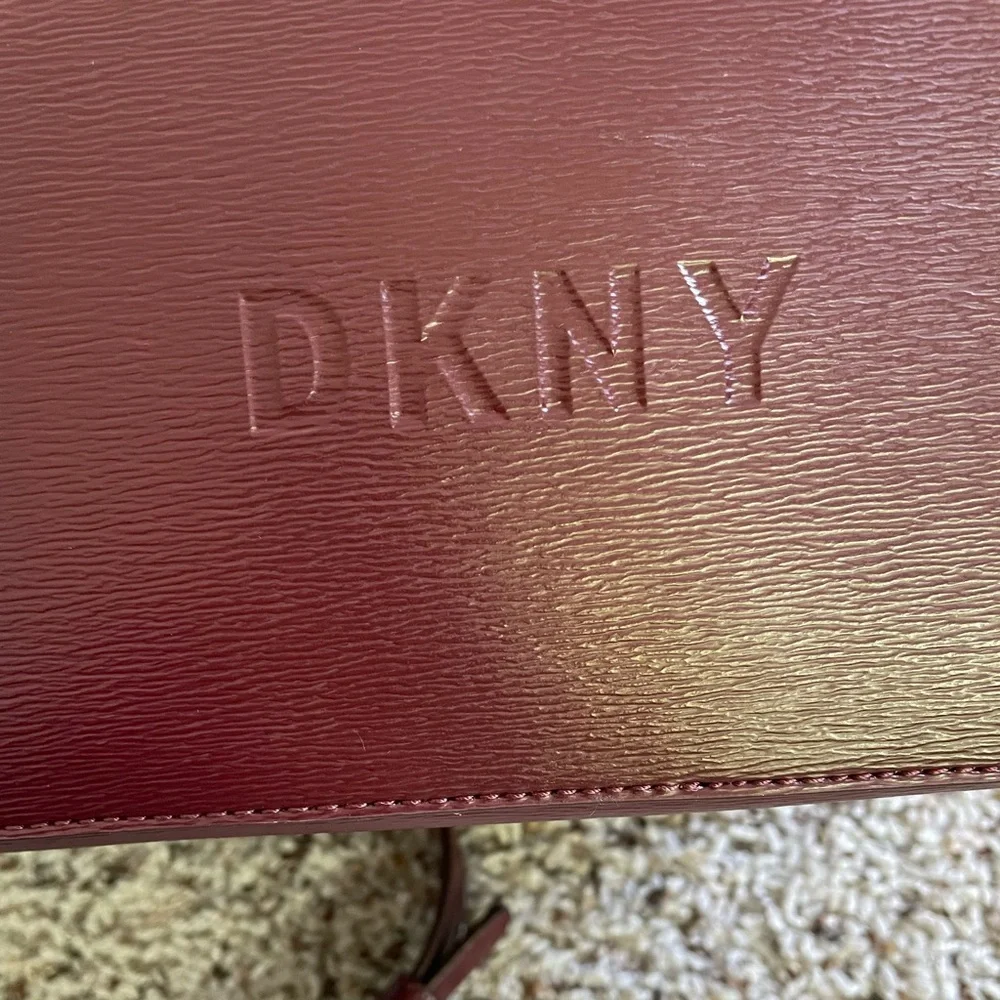 DKNY Red Leather Paige Dome Satchel NWOT - Picture 9 of 10